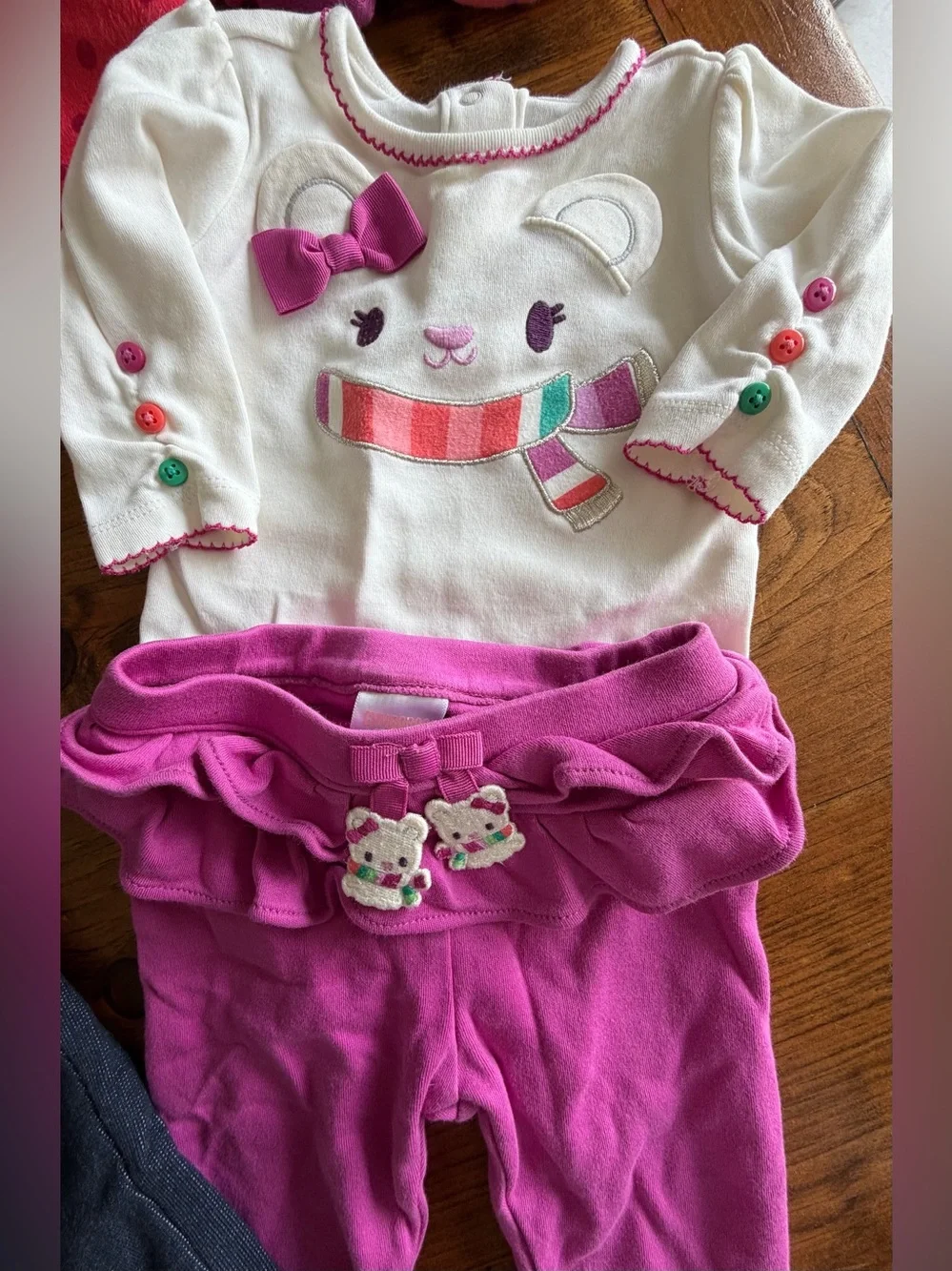 Gymboree 7 Pc Set Pink and Purple Girls 0-3 months Coat, Tops, Pants, Hat